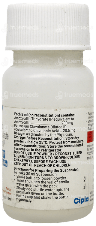 Novamox Cv 228.5Mg Tangy Orange Flavour Dry Syrup 30Ml
